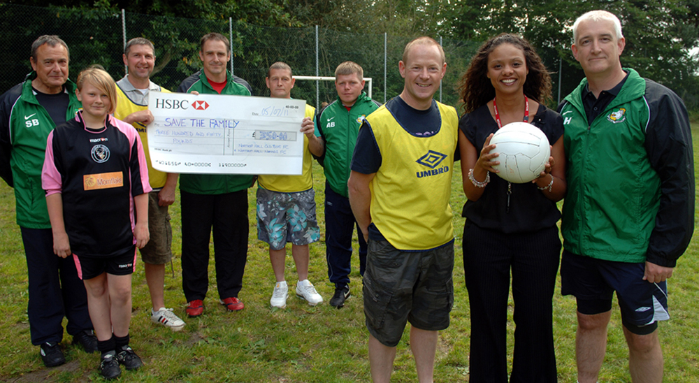 Cheque handover - 'save the family'